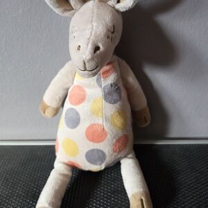 Hallmark Cream Plush Giraffe with Pink, Yellow & Gray Polka Dots
